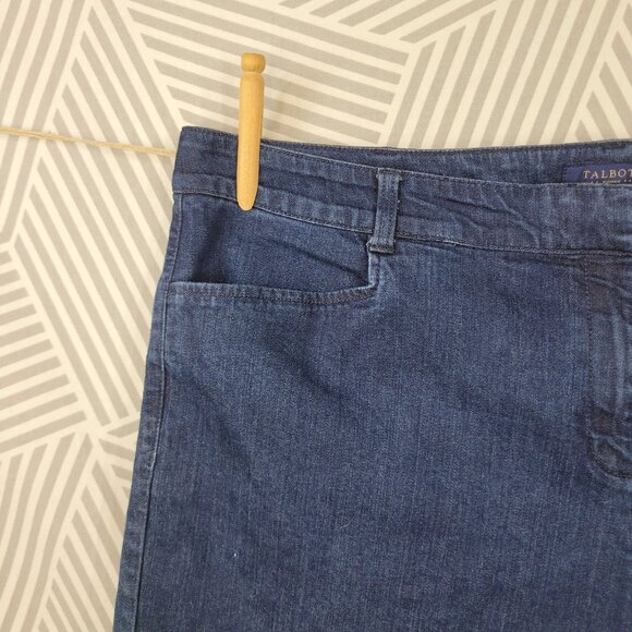 Talbots Heritage Denim Bermuda Board Shorts Plus Size 22W 22 45" Waist Dark Wash - Picture 2 of 5